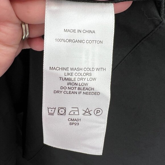 Quince Women's Black Organic Cotton Sleeveless Maxi Dress sz XS NWT Pockets - Picture 5 of 7